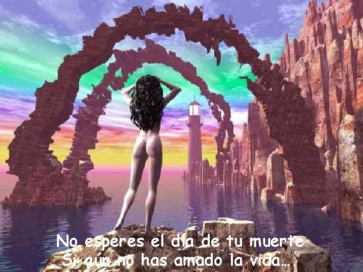 No esperes el día de tu muerte si aún no has amado la vida. No esperes el día de tu muerte si aún no has amado la vida.