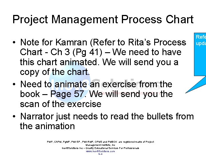 Project Management Process Chart • Note for Kamran (Refer to Rita’s Process Chart - Project Management Process Chart • Note for Kamran (Refer to Rita’s Process Chart -