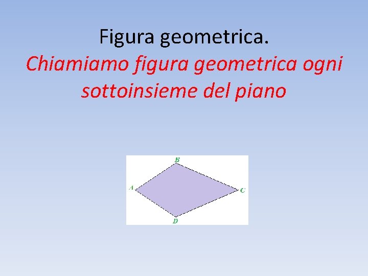 Figura geometrica. Chiamiamo figura geometrica ogni sottoinsieme del piano 