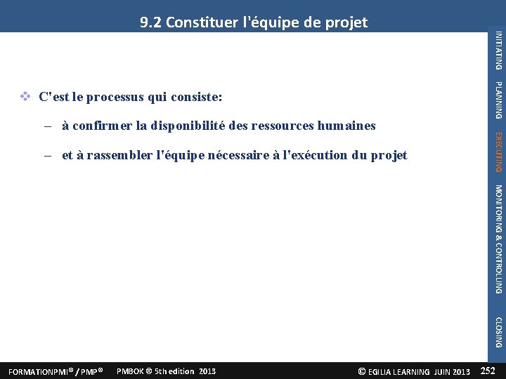 – et à rassembler l'équipe nécessaire à l'exécution du projet EXECUTING – à confirmer