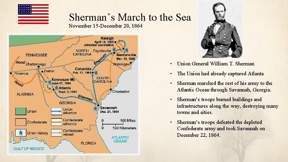 Sherman’s March to the Sea November 15 -December 20, 1864 • Union General William