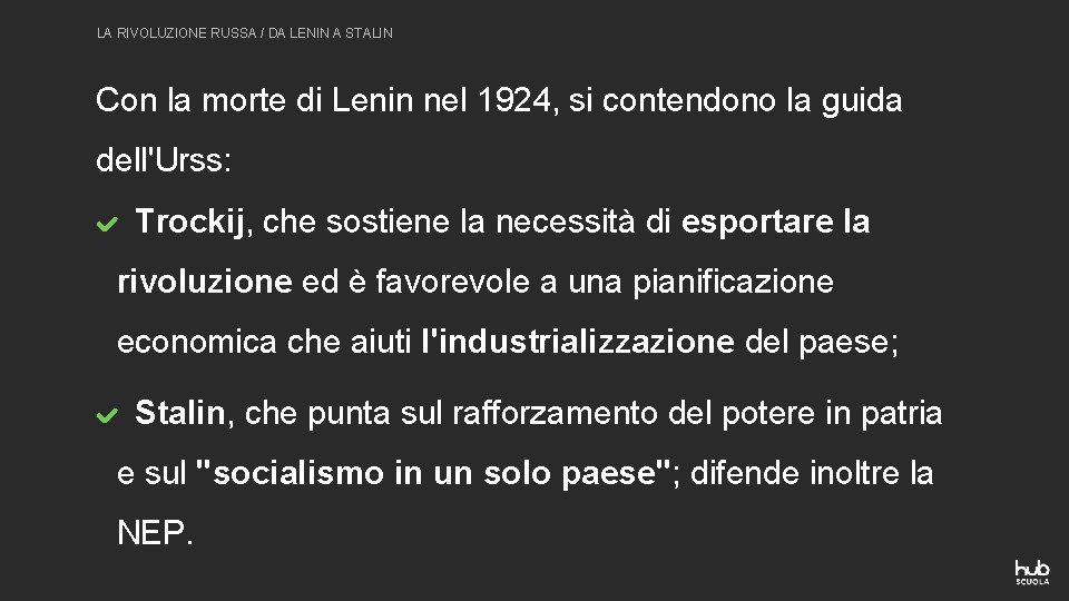 LA RIVOLUZIONE RUSSA / DA LENIN A STALIN Con la morte di Lenin nel