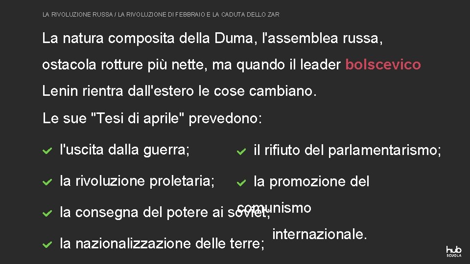 LA RIVOLUZIONE RUSSA / LA RIVOLUZIONE DI FEBBRAIO E LA CADUTA DELLO ZAR La