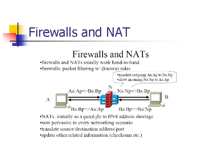 Firewalls and NAT 
