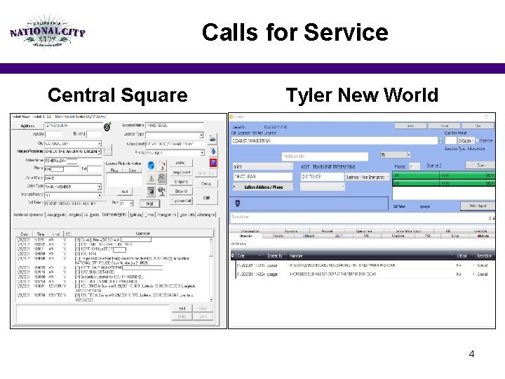 Calls for Service Central Square Tyler New World 4 