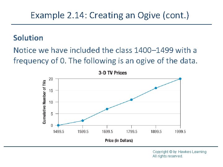 Example 2. 14: Creating an Ogive (cont. ) Solution Notice we have included the Example 2. 14: Creating an Ogive (cont. ) Solution Notice we have included the