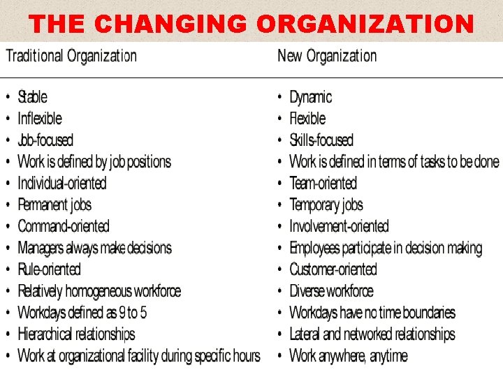 THE CHANGING ORGANIZATION 7 © Prentice Hall, 2002 