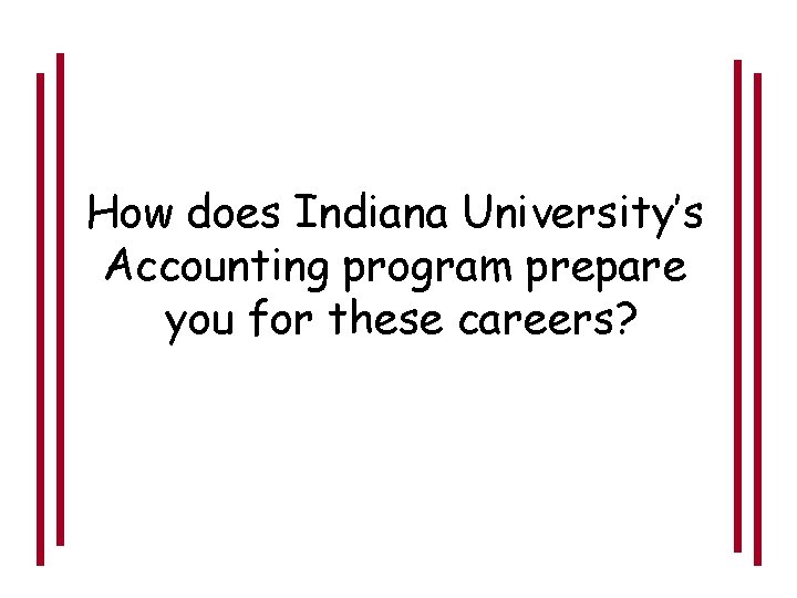 How does Indiana University’s Accounting program prepare you for these careers? 