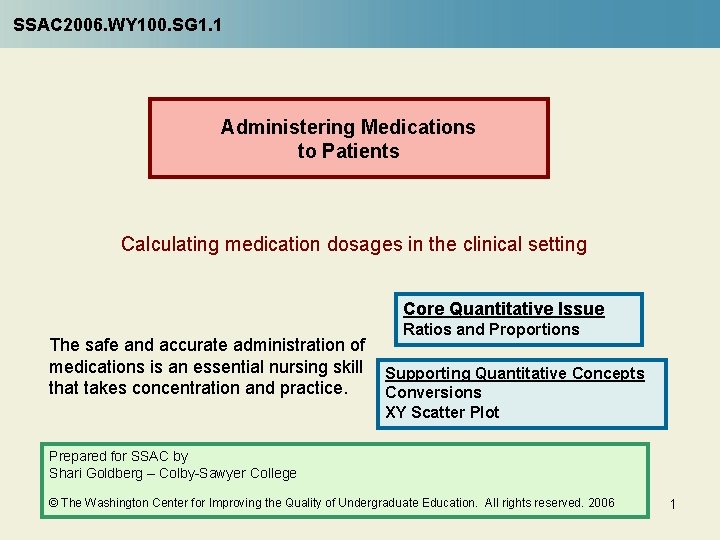 Saac Medication Example SSAC 2006 WY 100 SG 1 1 Administering