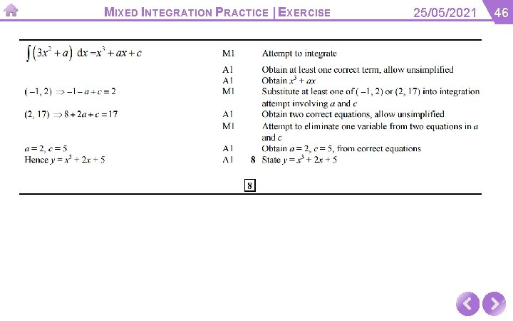 MIXED INTEGRATION PRACTICE | EXERCISE 25/05/2021 46 