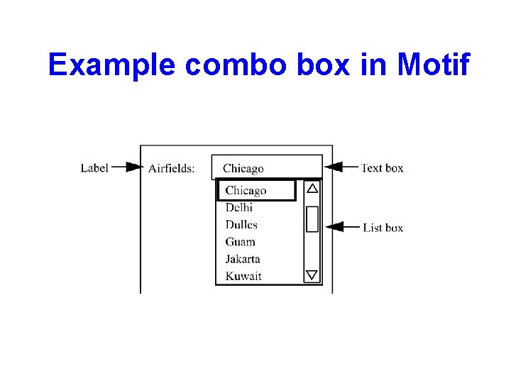 Example combo box in Motif 