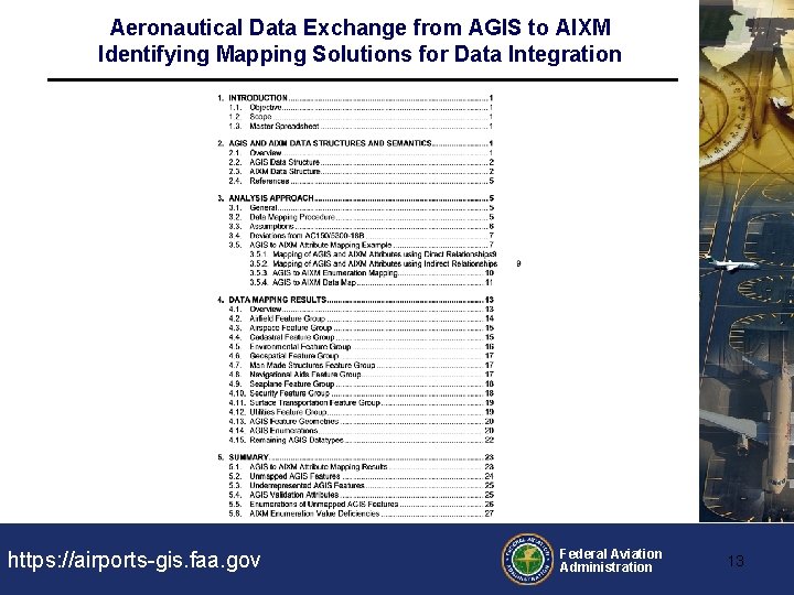 Aeronautical Data Exchange from AGIS to AIXM Identifying Mapping Solutions for Data Integration https: