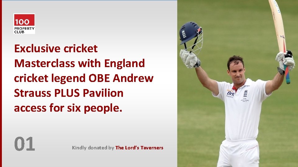 Exclusive cricket Masterclass with England cricket legend OBE Andrew Strauss PLUS Pavilion access for