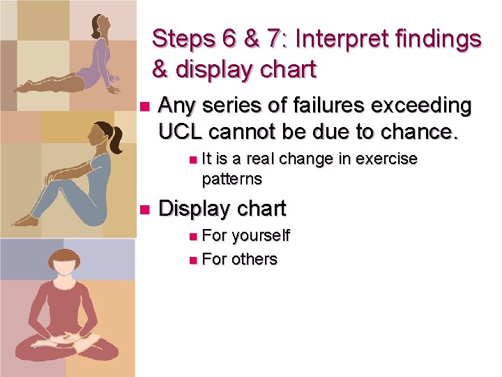 Steps 6 & 7: Interpret findings & display chart n Any series of failures