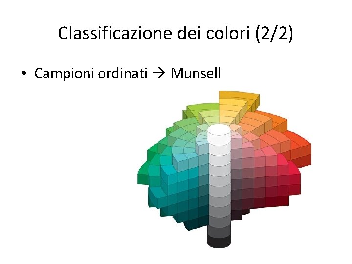 Classificazione dei colori (2/2) • Campioni ordinati Munsell 