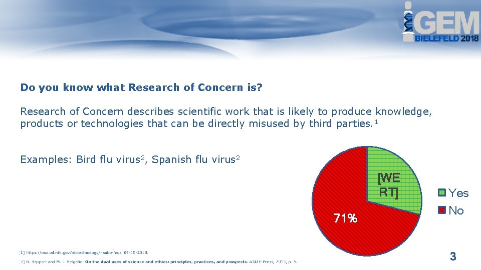 Do you know what Research of Concern is? Research of Concern describes scientific work Do you know what Research of Concern is? Research of Concern describes scientific work