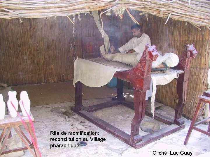 Rite de momification: reconstitution au Village pharaonique. Cliché: Luc Guay 