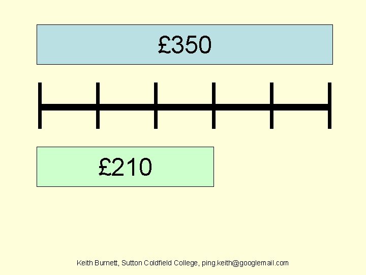 £ 350 £ 210 Keith Burnett, Sutton Coldfield College, ping. keith@googlemail. com 
