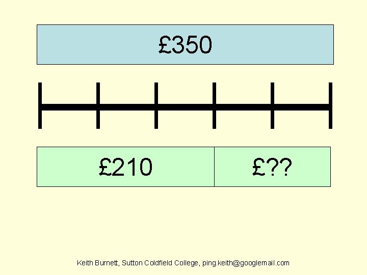 £ 350 £ 210 £? ? Keith Burnett, Sutton Coldfield College, ping. keith@googlemail. com