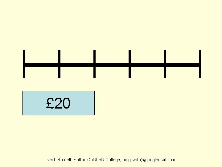 £ 20 Keith Burnett, Sutton Coldfield College, ping. keith@googlemail. com 