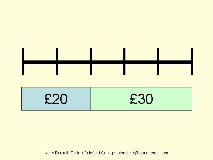 £ 20 £ 30 Keith Burnett, Sutton Coldfield College, ping. keith@googlemail. com 