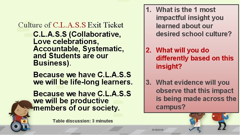 Culture of C. L. A. S. S Exit Ticket C. L. A. S. S