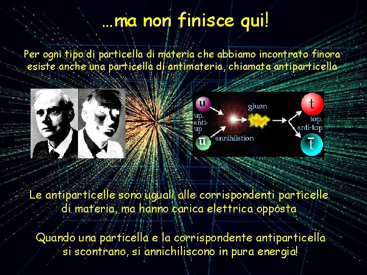 …ma non finisce qui! Per ogni tipo di particella di materia che abbiamo incontrato