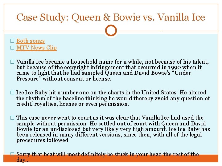 Case Study: Queen & Bowie vs. Vanilla Ice � Both songs � MTV News