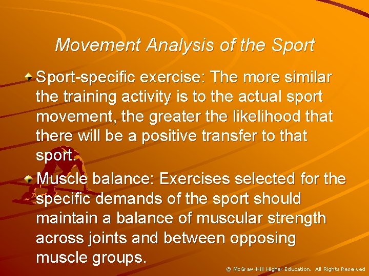 Movement Analysis of the Sport-specific exercise: The more similar the training activity is to