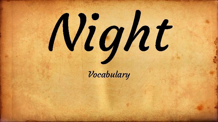 Night Vocabulary 
