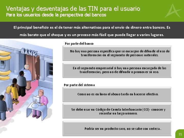 Ventajas y desventajas de las TIN para el usuario Para los usuarios desde la