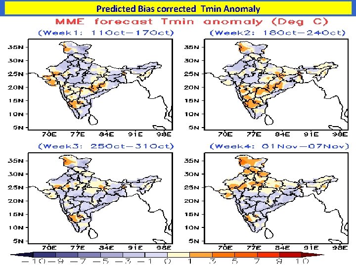 Predicted Bias corrected Tmin Anomaly 