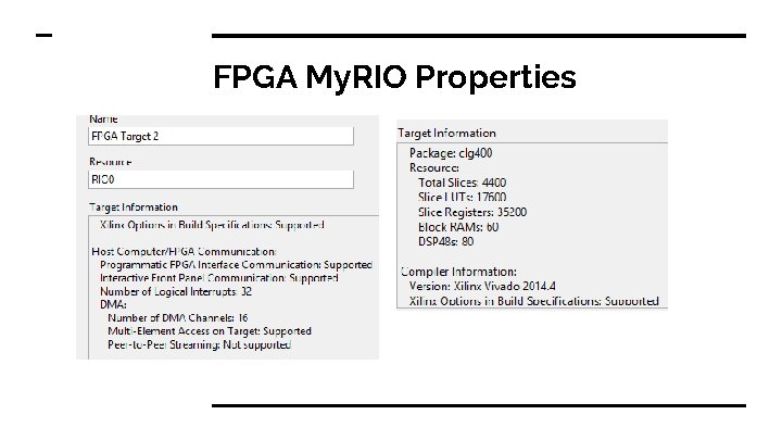 FPGA My. RIO Properties 