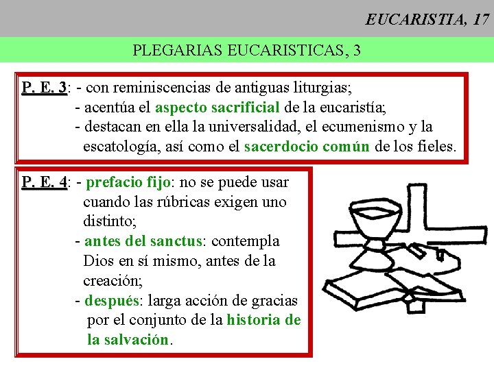 EUCARISTIA, 17 PLEGARIAS EUCARISTICAS, 3 P. E. 3: 3 - con reminiscencias de antiguas