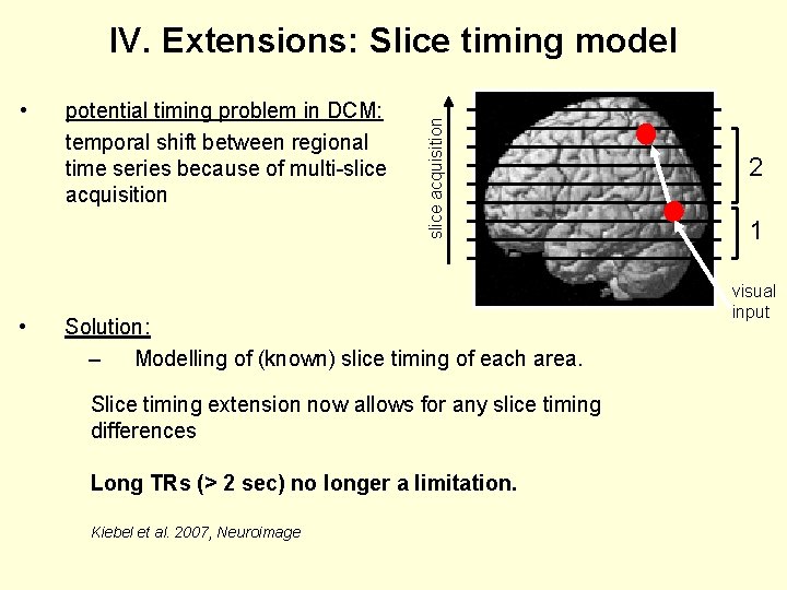  • • potential timing problem in DCM: temporal shift between regional time series