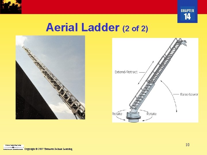 CHAPTER Aerial Ladder (2 of 2) 14 10 Copyright © 2007 Thomson Delmar Learning