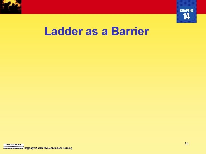 CHAPTER 14 Ladder as a Barrier 34 Copyright © 2007 Thomson Delmar Learning 