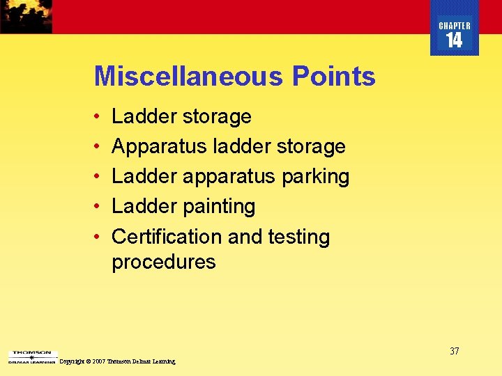 CHAPTER 14 Miscellaneous Points • • • Ladder storage Apparatus ladder storage Ladder apparatus