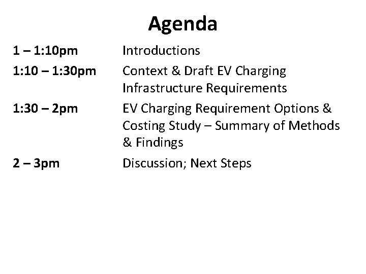 Agenda 1 – 1: 10 pm 1: 10 – 1: 30 pm 1: 30