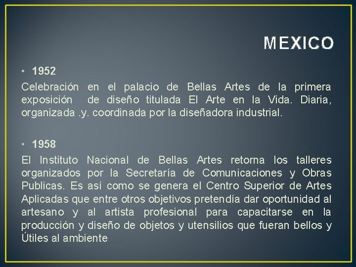 MEXICO • 1952 Celebración en el palacio de Bellas Artes de la primera exposición