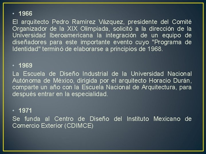  • 1966 El arquitecto Pedro Ramírez Vázquez, presidente del Comité Organizador de la