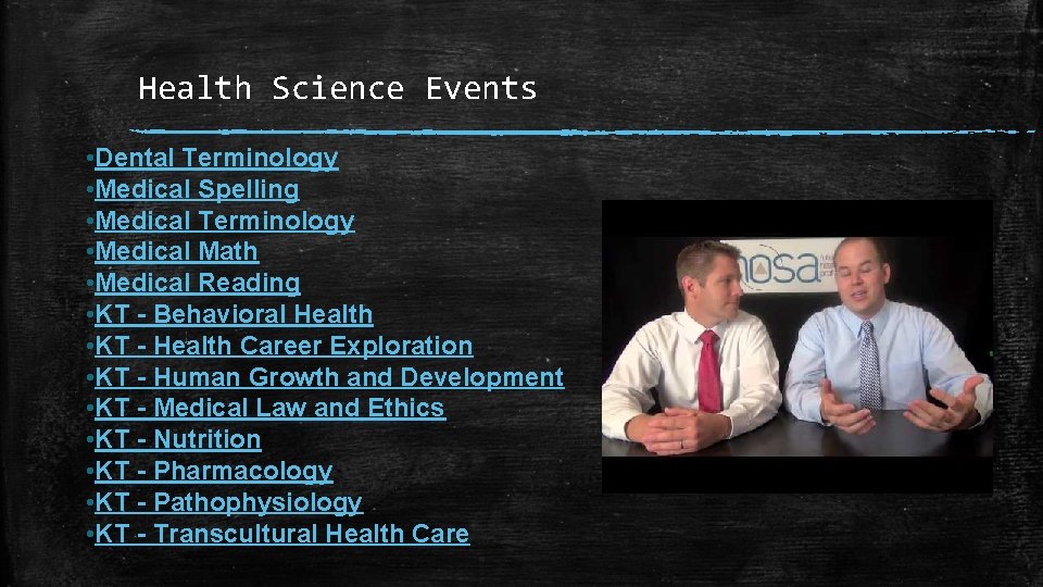 Health Science Events • Dental Terminology • Medical Spelling • Medical Terminology • Medical