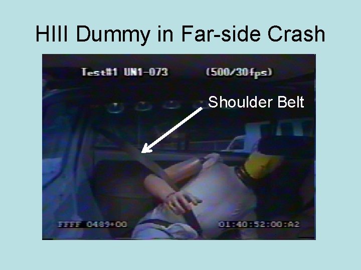 HIII Dummy in Far-side Crash Shoulder Belt 