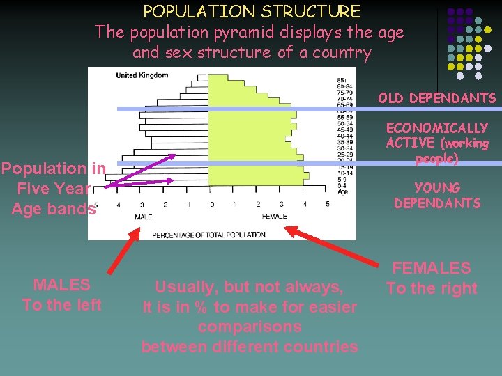 POPULATION STRUCTURE The population pyramid displays the age and sex structure of a country POPULATION STRUCTURE The population pyramid displays the age and sex structure of a country