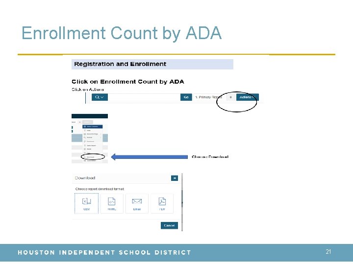 Enrollment Count by ADA 21 