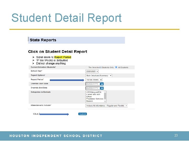 Student Detail Report 23 