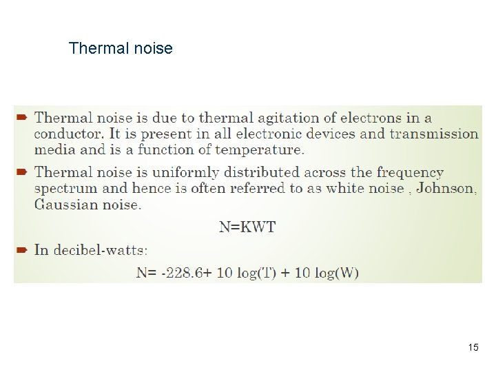 Thermal noise 15 Thermal noise 15