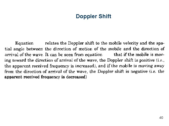 Doppler Shift 40 Doppler Shift 40