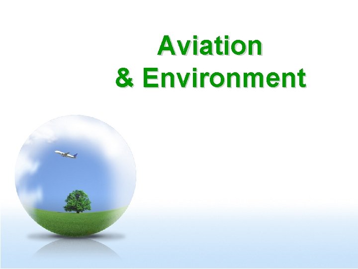 Aviation & Environment IATA’s Role in the Sustainable Development of Air Transport 