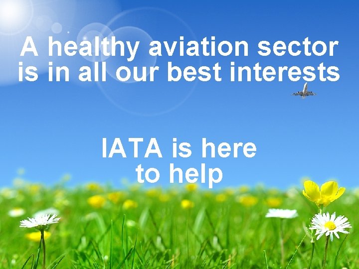 A healthy aviation sector is in all our best interests IATA is here to